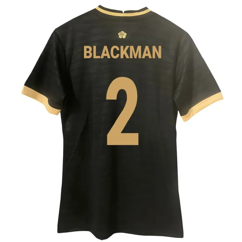 Danxen Hombre Camiseta Panamá César Blackman #2 Negro 2ª Equipación 24-26 La Camisa México