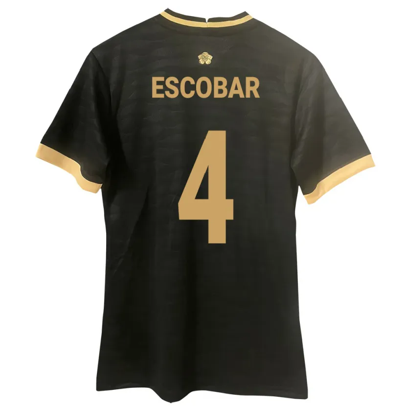 Danxen Hombre Camiseta Panamá Fidel Escobar #4 Negro 2ª Equipación 24-26 La Camisa México
