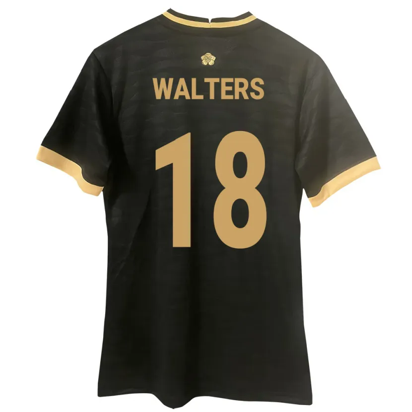 Danxen Hombre Camiseta Panamá Kairo Walters #18 Negro 2ª Equipación 24-26 La Camisa México