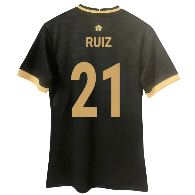 Danxen Hombre Camiseta Panamá Alberto Ruiz #21 Negro 2ª Equipación 24-26 La Camisa México