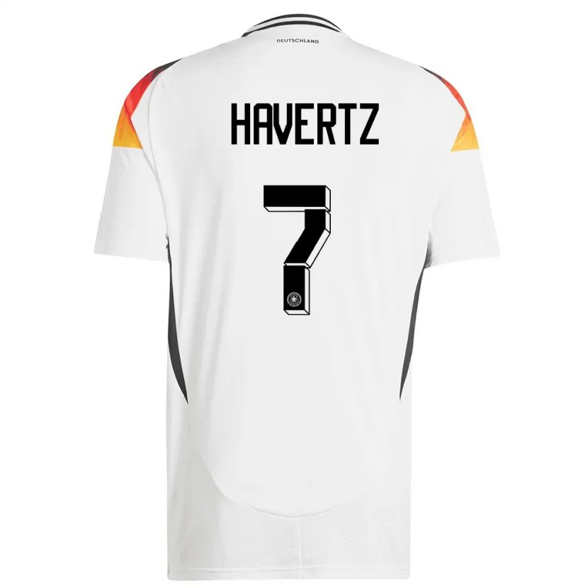 Danxen Mujer Camiseta Alemania Kai Havertz #7 Blanco 1ª Equipación 24-26 La Camisa México