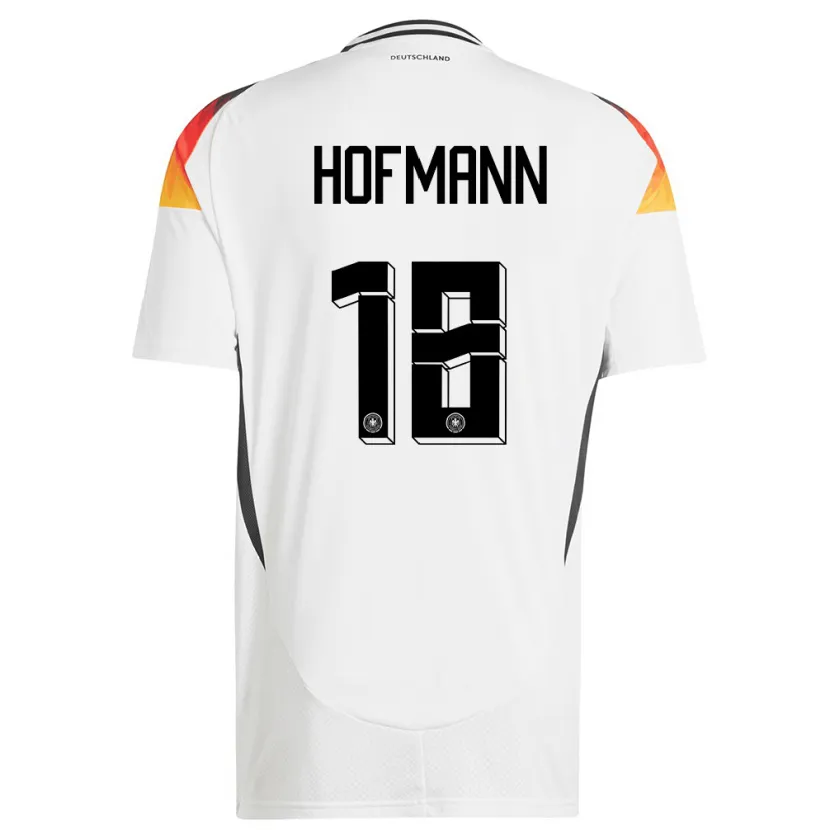 Danxen Mujer Camiseta Alemania Jonas Hofmann #18 Blanco 1ª Equipación 24-26 La Camisa México