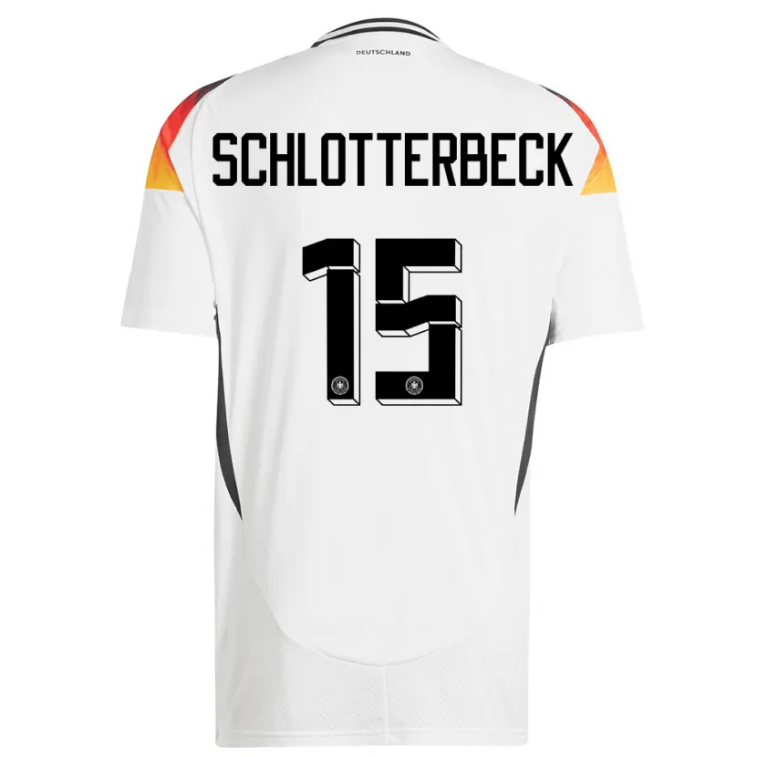 Danxen Mujer Camiseta Alemania Nico Schlotterbeck #15 Blanco 1ª Equipación 24-26 La Camisa México