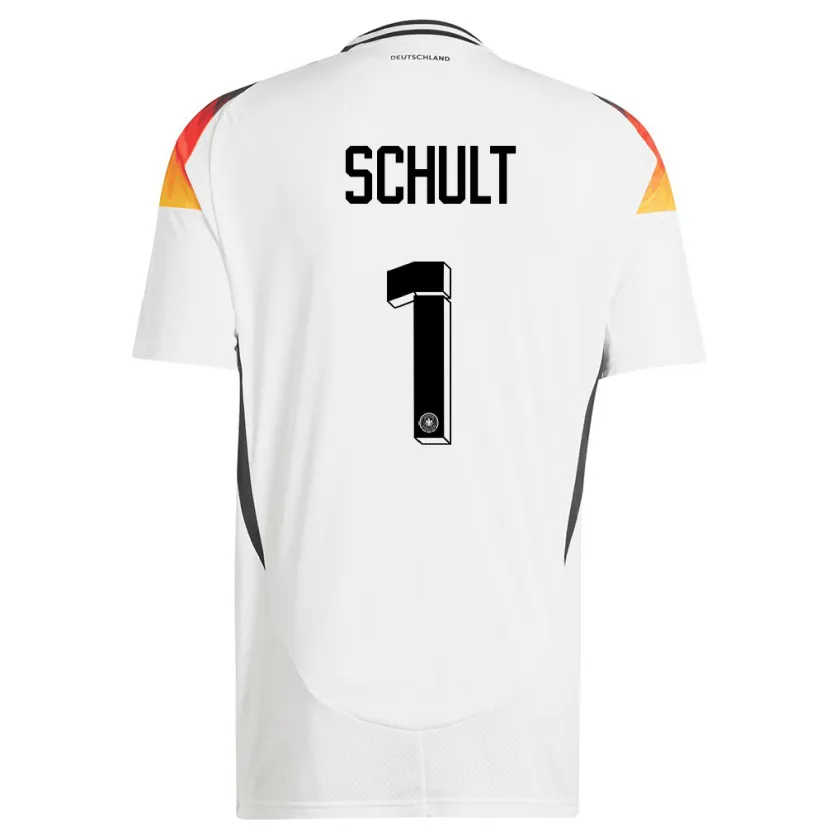 Danxen Mujer Camiseta Alemania Almuth Schult #1 Blanco 1ª Equipación 24-26 La Camisa México