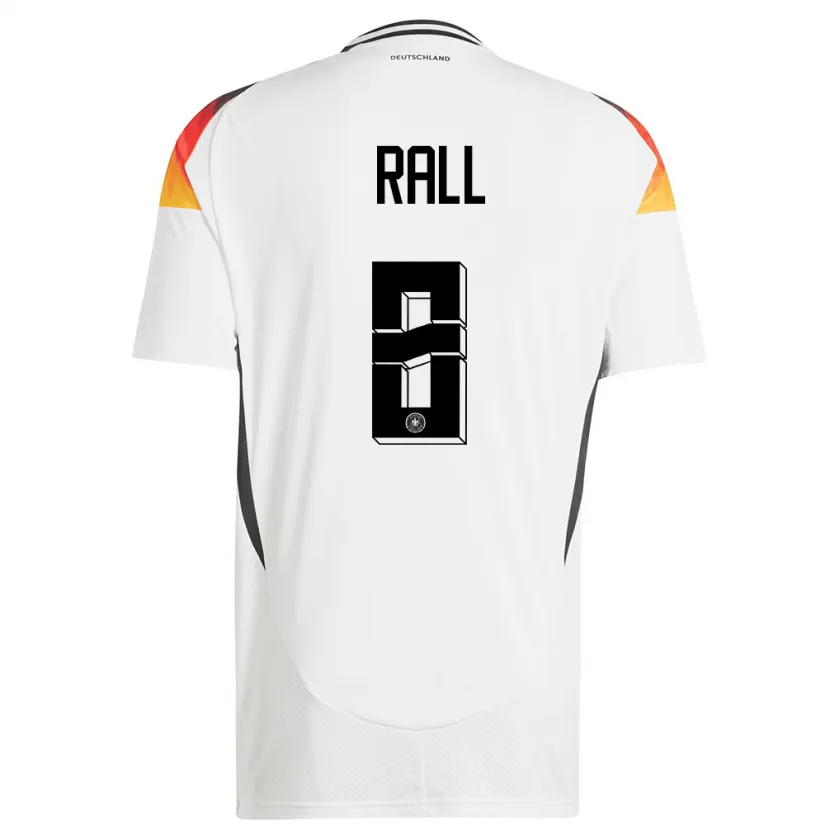 Danxen Mujer Camiseta Alemania Maximiliane Rall #8 Blanco 1ª Equipación 24-26 La Camisa México