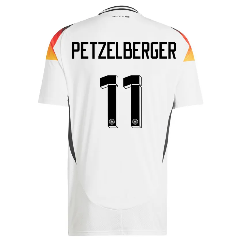 Danxen Mujer Camiseta Alemania Ramona Petzelberger #11 Blanco 1ª Equipación 24-26 La Camisa México