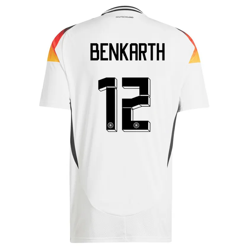 Danxen Mujer Camiseta Alemania Laura Benkarth #12 Blanco 1ª Equipación 24-26 La Camisa México