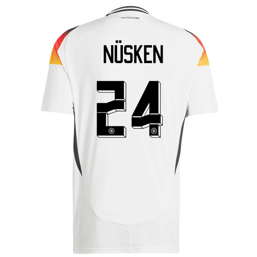 Danxen Mujer Camiseta Alemania Sjoeke Nusken #24 Blanco 1ª Equipación 24-26 La Camisa México