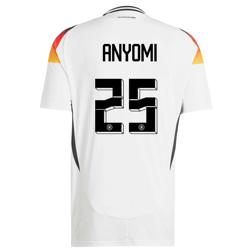 Danxen Mujer Camiseta Alemania Nicole Anyomi #25 Blanco 1ª Equipación 24-26 La Camisa México