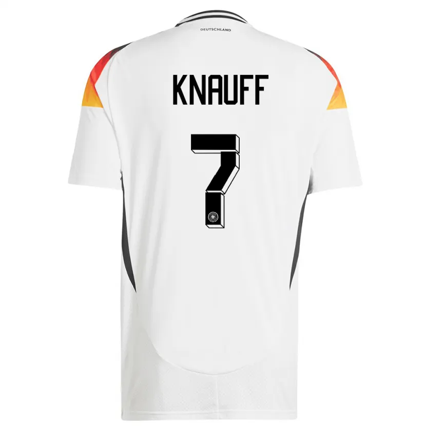 Danxen Mujer Camiseta Alemania Ansgar Knauff #7 Blanco 1ª Equipación 24-26 La Camisa México
