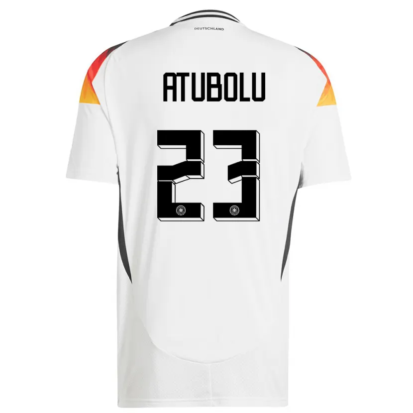 Danxen Mujer Camiseta Alemania Noah Atubolu #23 Blanco 1ª Equipación 24-26 La Camisa México