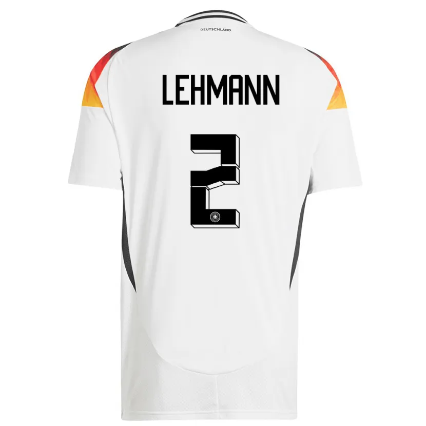 Danxen Mujer Camiseta Alemania Paul Lehmann #2 Blanco 1ª Equipación 24-26 La Camisa México