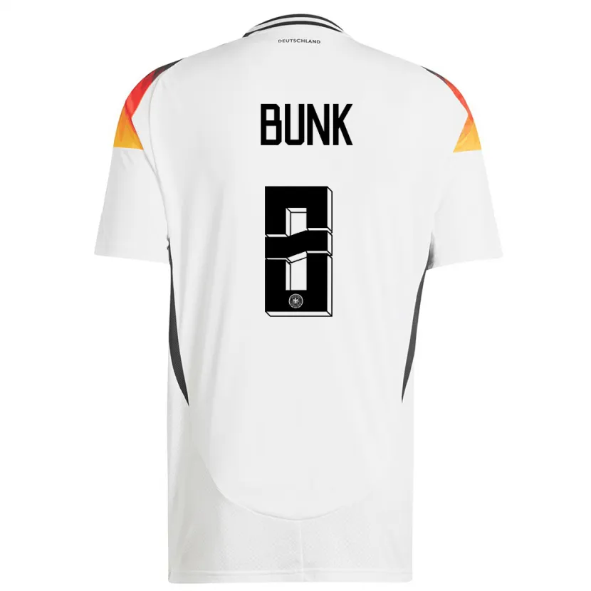 Danxen Mujer Camiseta Alemania Daniel Bunk #8 Blanco 1ª Equipación 24-26 La Camisa México
