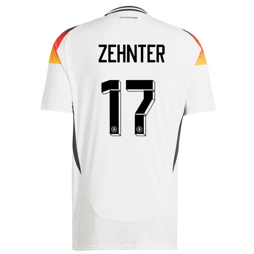 Danxen Mujer Camiseta Alemania Aaron Zehnter #17 Blanco 1ª Equipación 24-26 La Camisa México