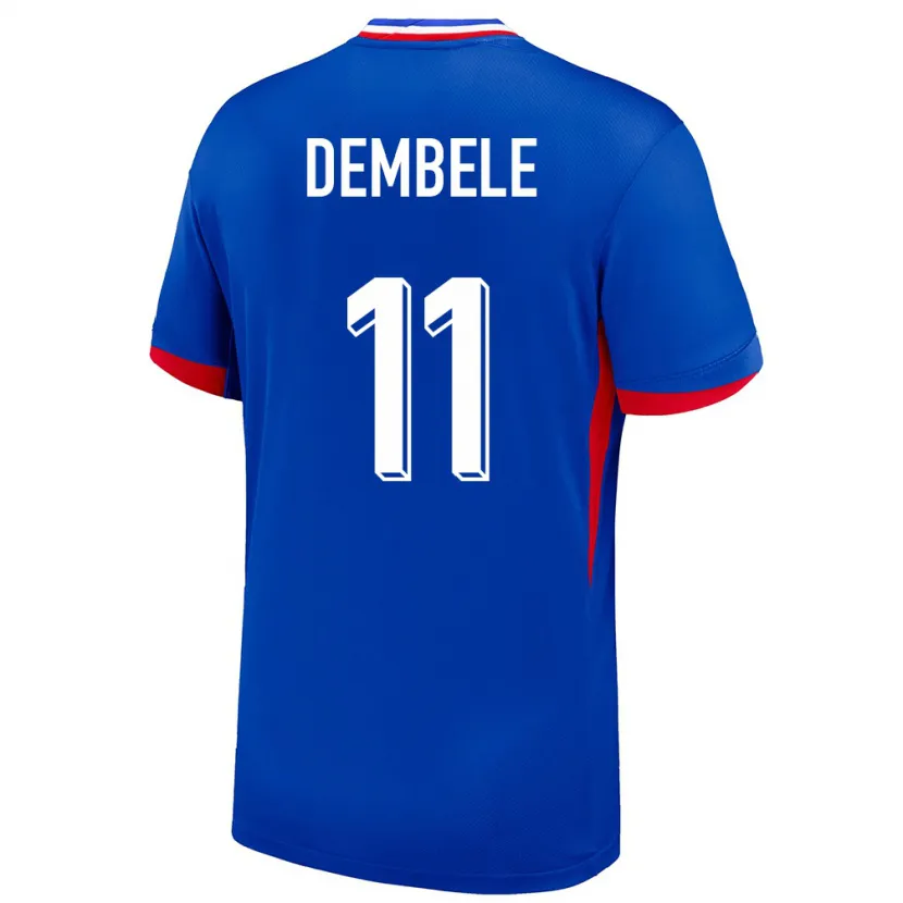 Danxen Mujer Camiseta Francia Ousmane Dembele #11 Azul 1ª Equipación 24-26 La Camisa México