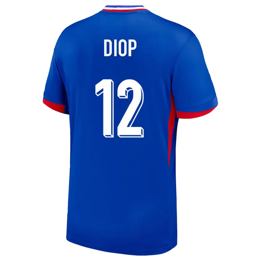 Danxen Mujer Camiseta Francia Sofiane Diop #12 Azul 1ª Equipación 24-26 La Camisa México