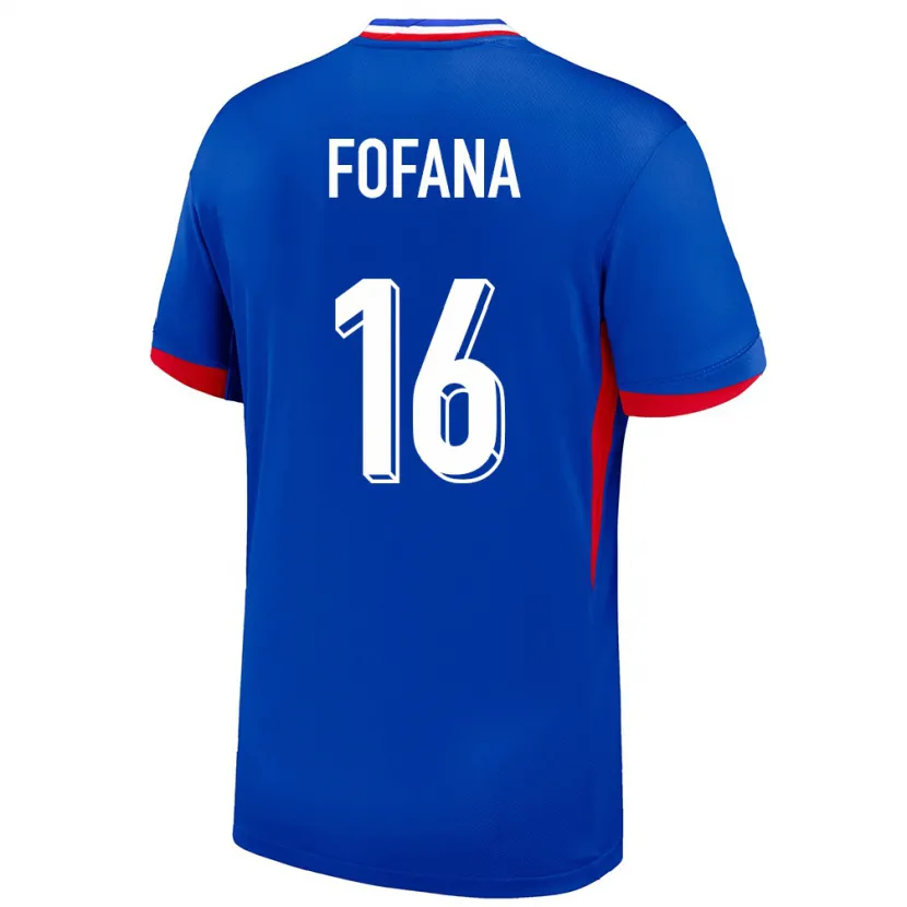 Danxen Mujer Camiseta Francia Yahia Fofana #16 Azul 1ª Equipación 24-26 La Camisa México