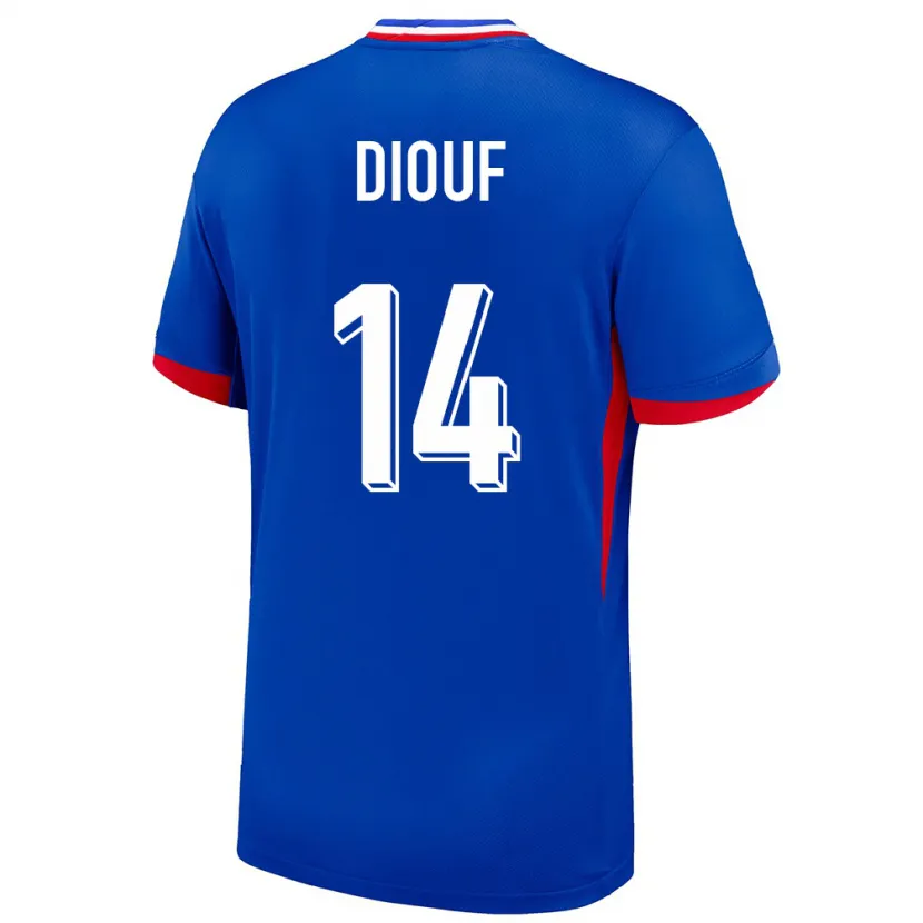 Danxen Mujer Camiseta Francia Andy Diouf #14 Azul 1ª Equipación 24-26 La Camisa México