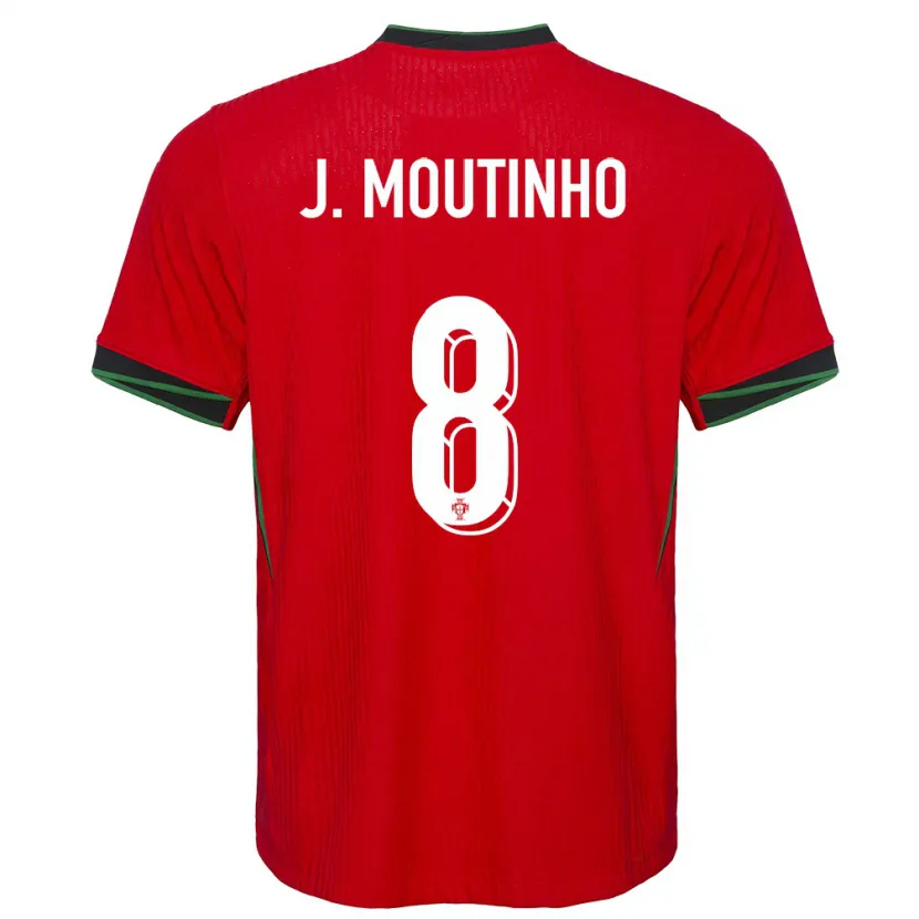 Danxen Mujer Camiseta Portugal Joao Moutinho #8 Rojo 1ª Equipación 24-26 La Camisa México