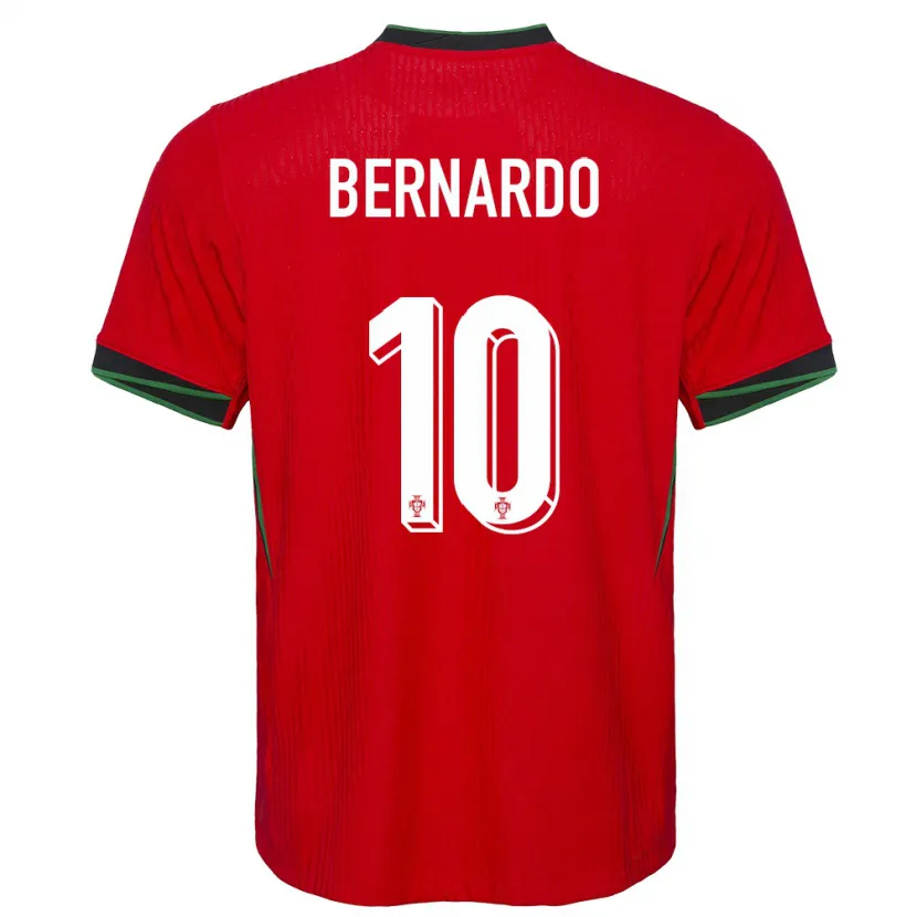 Danxen Mujer Camiseta Portugal Bernardo Silva #10 Rojo 1ª Equipación 24-26 La Camisa México