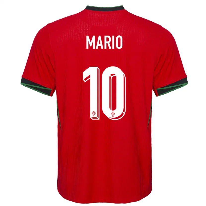Danxen Mujer Camiseta Portugal Joao Mario #10 Rojo 1ª Equipación 24-26 La Camisa México
