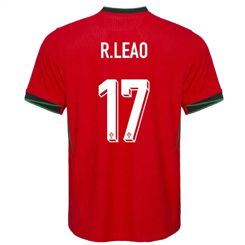 Danxen Mujer Camiseta Portugal Rafael Leao #17 Rojo 1ª Equipación 24-26 La Camisa México