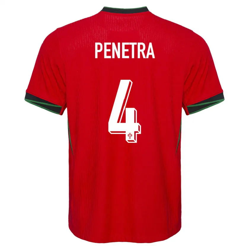 Danxen Mujer Camiseta Portugal Alexandre Penetra #4 Rojo 1ª Equipación 24-26 La Camisa México
