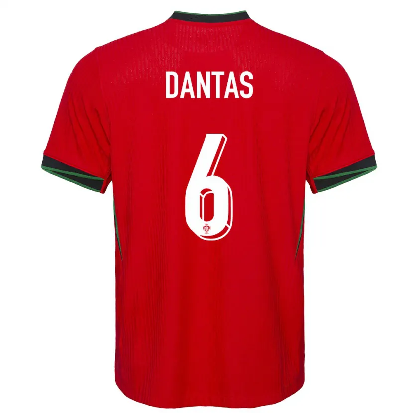 Danxen Mujer Camiseta Portugal Tiago Dantas #6 Rojo 1ª Equipación 24-26 La Camisa México