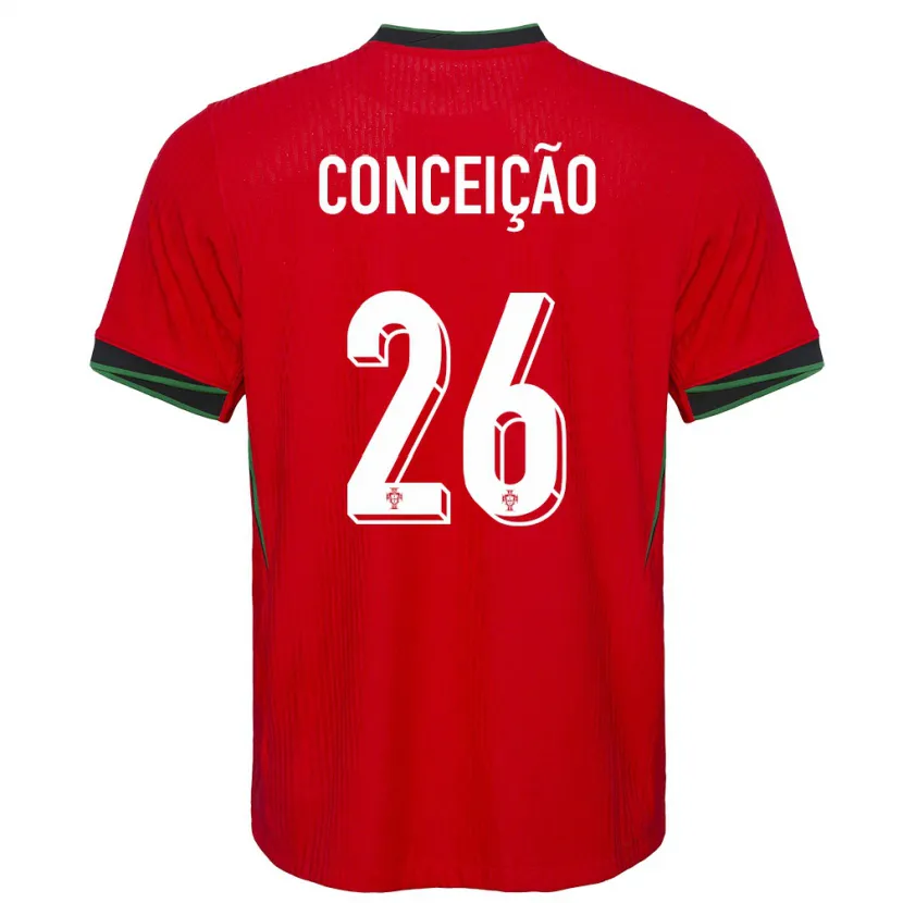 Danxen Mujer Camiseta Portugal Francisco Conceicao #26 Rojo 1ª Equipación 24-26 La Camisa México
