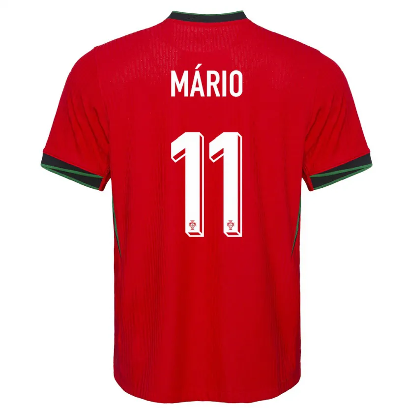 Danxen Mujer Camiseta Portugal Joao Mario #11 Rojo 1ª Equipación 24-26 La Camisa México