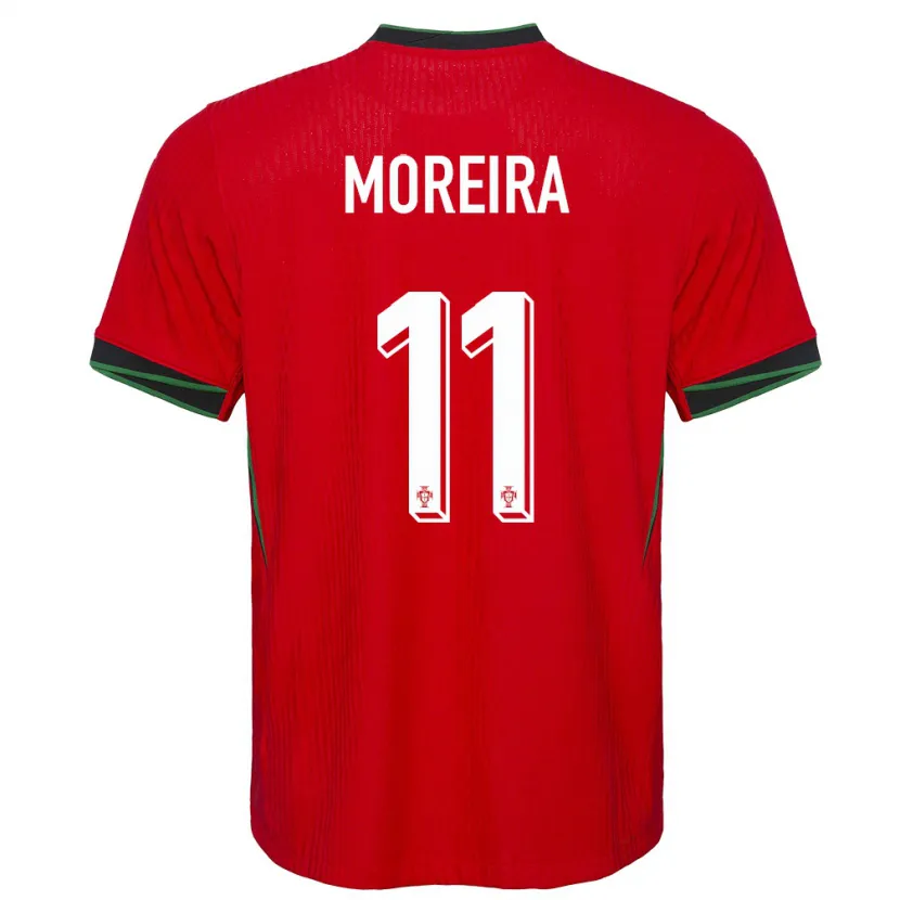 Danxen Mujer Camiseta Portugal Diego Moreira #11 Rojo 1ª Equipación 24-26 La Camisa México