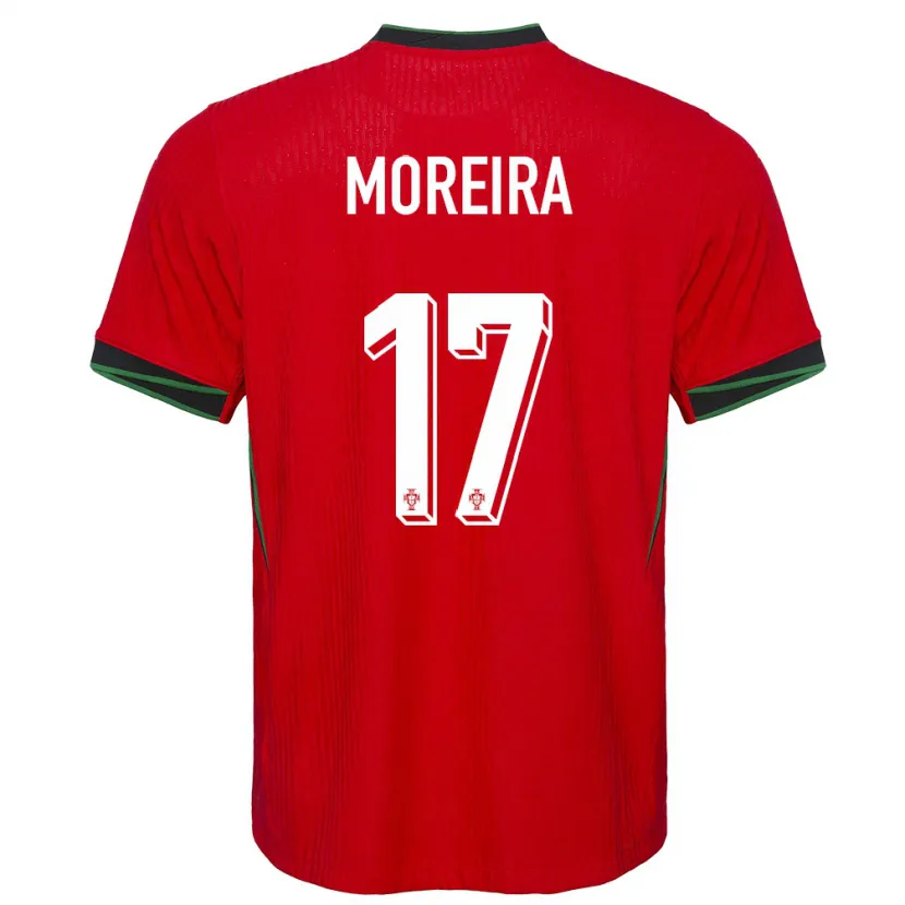 Danxen Mujer Camiseta Portugal Afonso Moreira #17 Rojo 1ª Equipación 24-26 La Camisa México