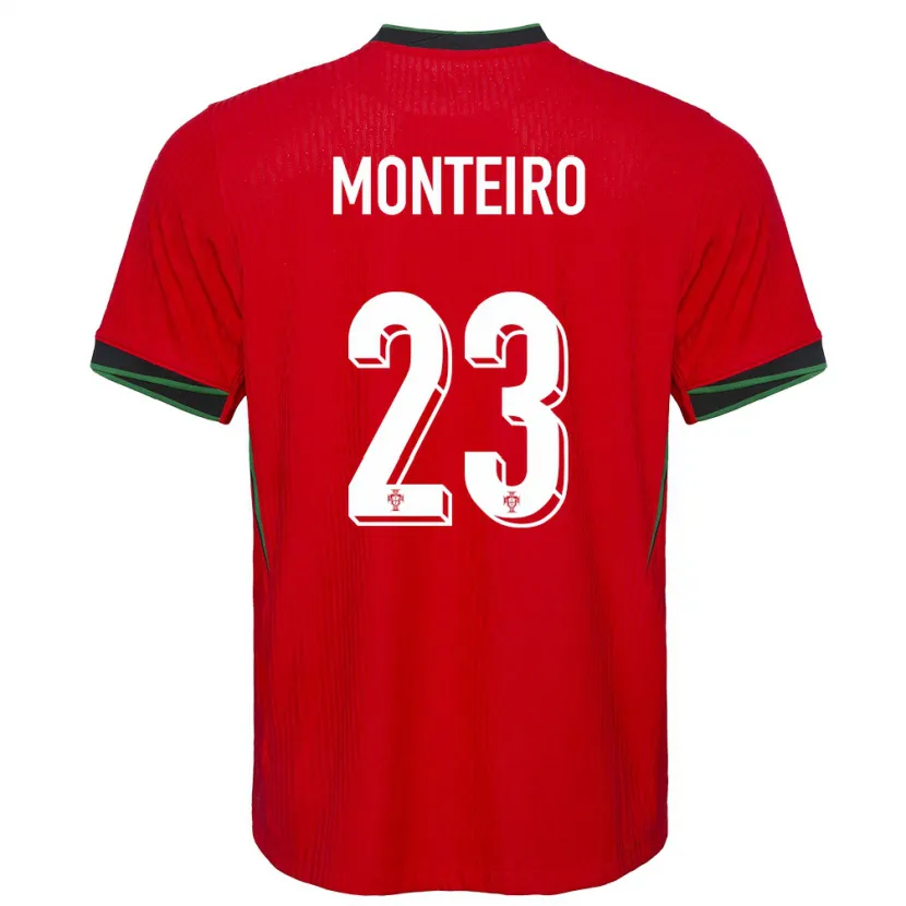 Danxen Mujer Camiseta Portugal David Monteiro #23 Rojo 1ª Equipación 24-26 La Camisa México