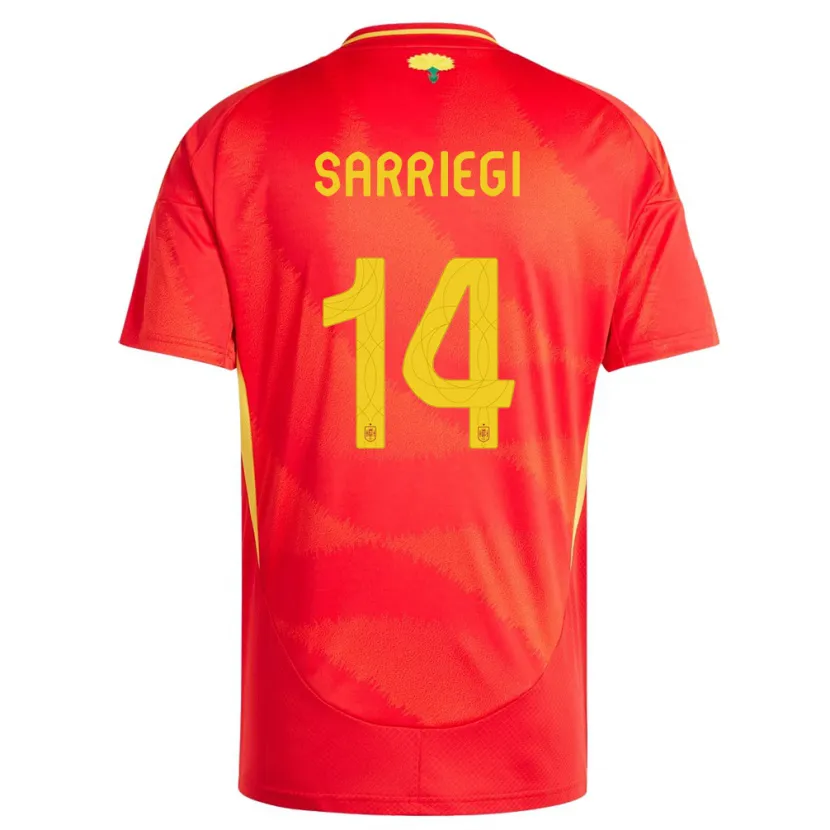 Danxen Mujer Camiseta España Amaiur Sarriegi #14 Rojo 1ª Equipación 24-26 La Camisa México