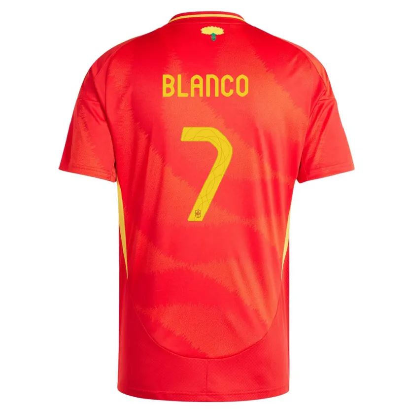 Danxen Mujer Camiseta España Fabio Blanco #7 Rojo 1ª Equipación 24-26 La Camisa México