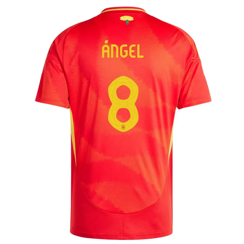 Danxen Mujer Camiseta España Manuel Angel #8 Rojo 1ª Equipación 24-26 La Camisa México