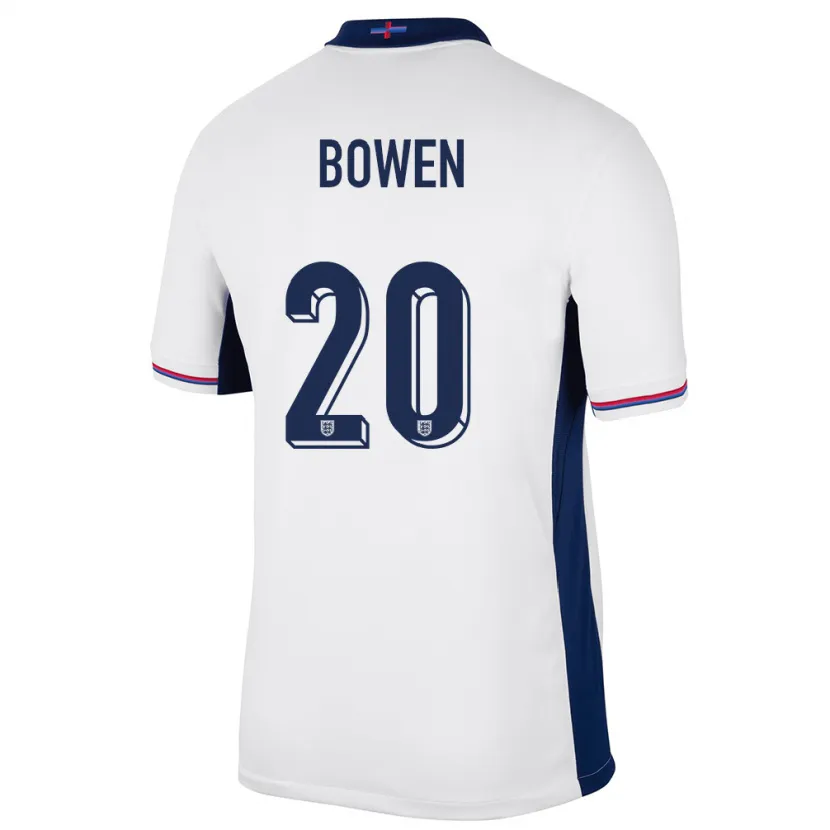 Danxen Mujer Camiseta Inglaterra Jarrod Bowen #20 Blanco 1ª Equipación 24-26 La Camisa México