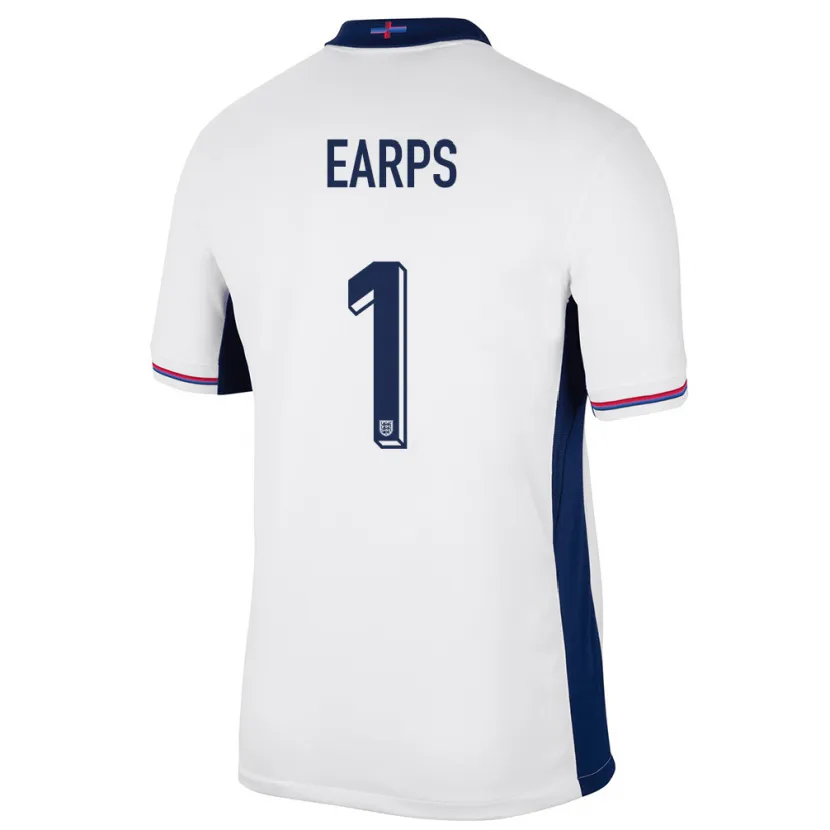 Danxen Mujer Camiseta Inglaterra Mary Earps #1 Blanco 1ª Equipación 24-26 La Camisa México