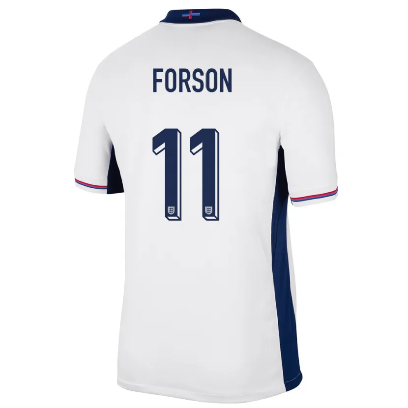 Danxen Mujer Camiseta Inglaterra Omari Forson #11 Blanco 1ª Equipación 24-26 La Camisa México