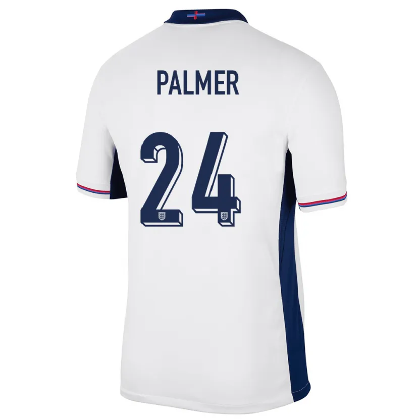 Danxen Mujer Camiseta Inglaterra Cole Palmer #24 Blanco 1ª Equipación 24-26 La Camisa México