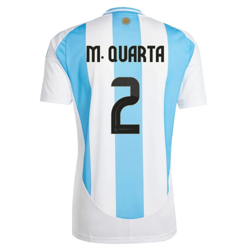 Danxen Mujer Camiseta Argentina Lucas Martinez Quarta #2 Blanco Azul 1ª Equipación 24-26 La Camisa México