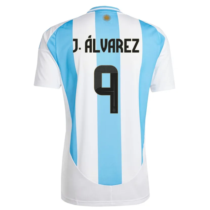 Danxen Mujer Camiseta Argentina Julian Alvarez #9 Blanco Azul 1ª Equipación 24-26 La Camisa México