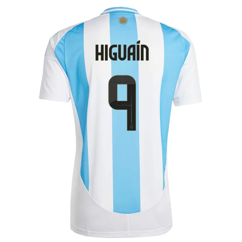 Danxen Mujer Camiseta Argentina Gonzalo Higuain #9 Blanco Azul 1ª Equipación 24-26 La Camisa México