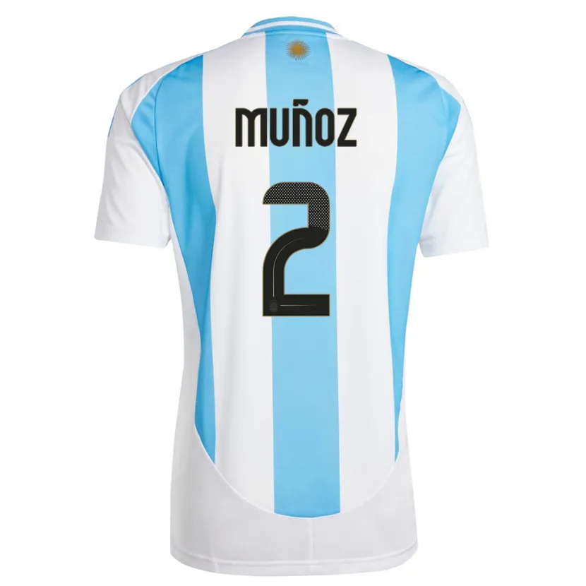 Danxen Mujer Camiseta Argentina Luana Munoz #2 Blanco Azul 1ª Equipación 24-26 La Camisa México
