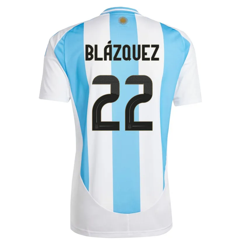 Danxen Mujer Camiseta Argentina Joaquin Blazquez #22 Blanco Azul 1ª Equipación 24-26 La Camisa México