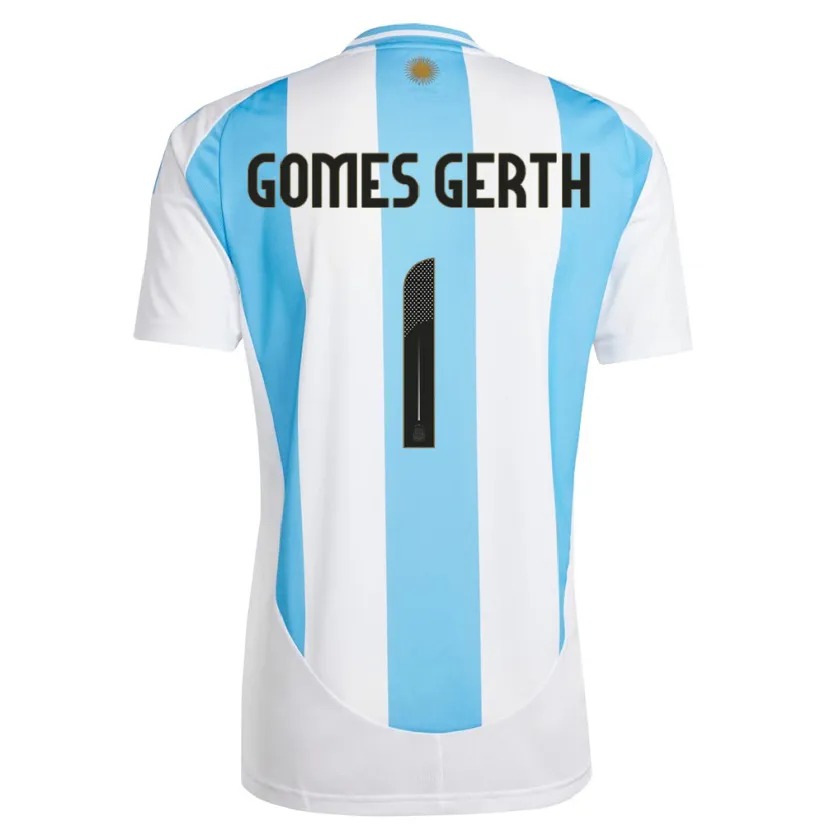 Danxen Mujer Camiseta Argentina Federico Gomes Gerth #1 Blanco Azul 1ª Equipación 24-26 La Camisa México