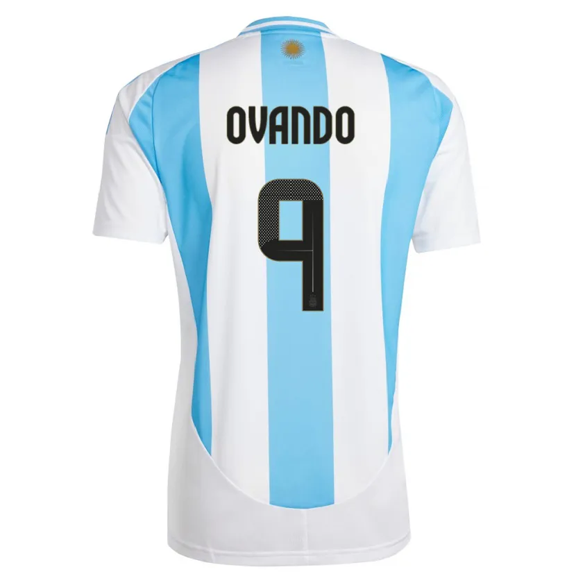 Danxen Mujer Camiseta Argentina Lautaro Ovando #9 Blanco Azul 1ª Equipación 24-26 La Camisa México