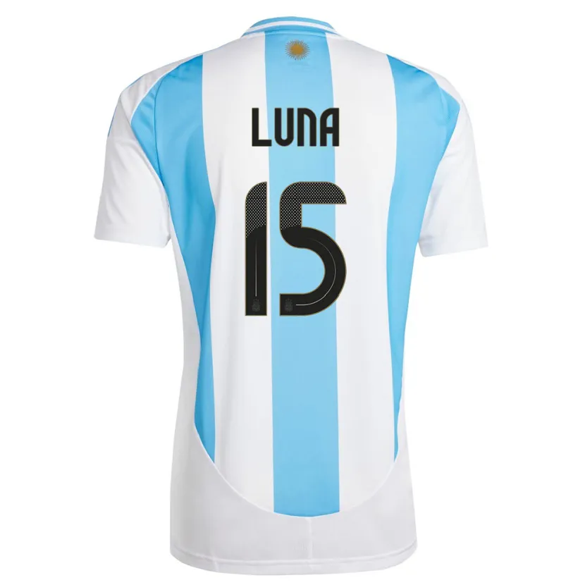Danxen Mujer Camiseta Argentina Alex Luna #15 Blanco Azul 1ª Equipación 24-26 La Camisa México