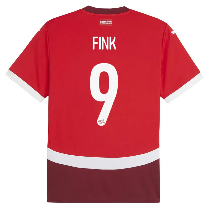 Danxen Mujer Camiseta Suiza Bradley Fink #9 Rojo 1ª Equipación 24-26 La Camisa México