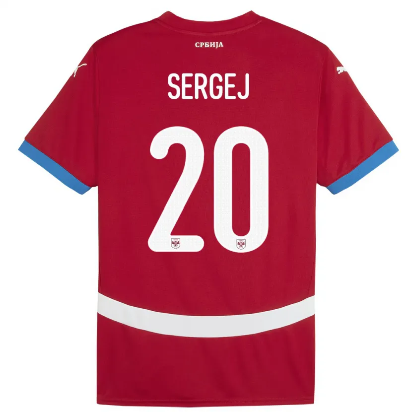 Danxen Mujer Camiseta Serbia Sergej Milinkovic-Savic #20 Rojo 1ª Equipación 24-26 La Camisa México